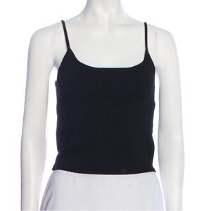 A.L.C Square Neckline Knit Black Tank Top Crop Shirt